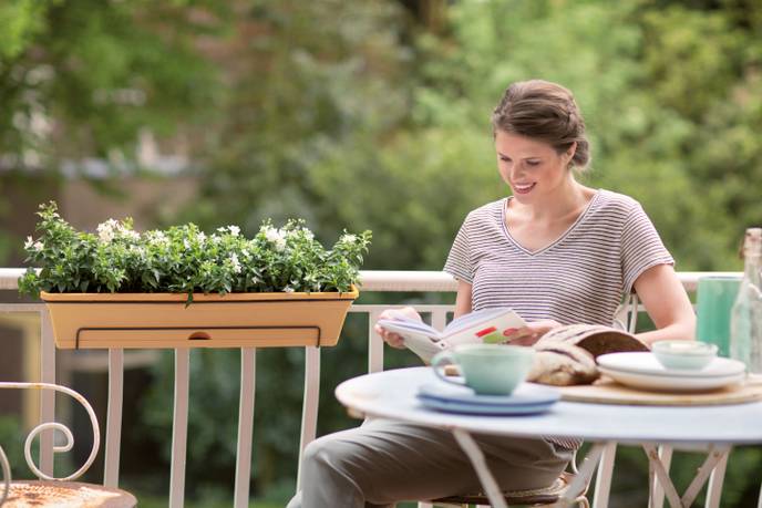 green basics balconnière allin1 50cm terre cuite doux